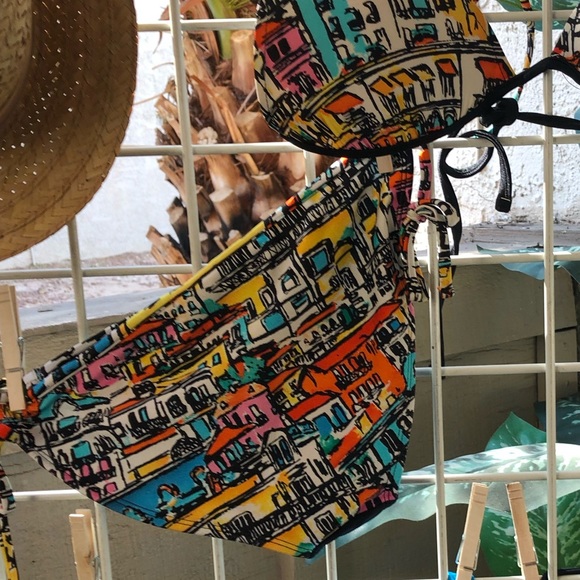 Multi Color Two Piece Bikini + 2 additional Tops - Picture 2 of 4